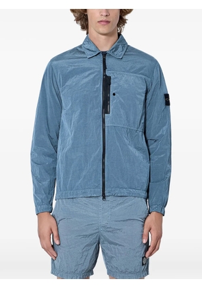 Stone Island logo-patch zip-up jacket - Blue