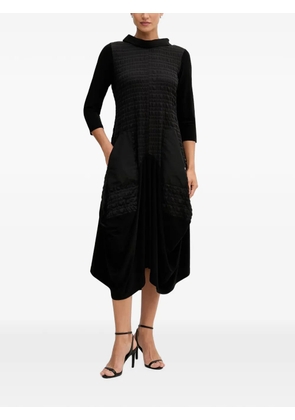 Joseph Ribkoff quilted-panel three-quarter sleeved midi dress - Black