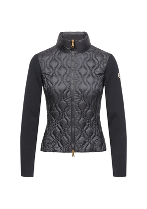 Moncler quilted zip-up cardigan - Black