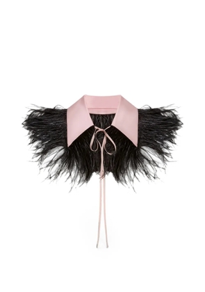 La DoubleJ La Scala feather-trim collar - Black