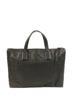 Loewe Pre-Owned Anagram embossed caflskin tote bag - Black