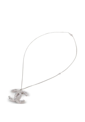CHANEL Pre-Owned CC crystal necklace - Silver