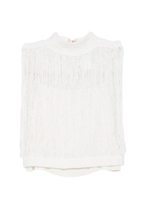 Fabiana Filippi fringe-detail halterneck top - Neutrals