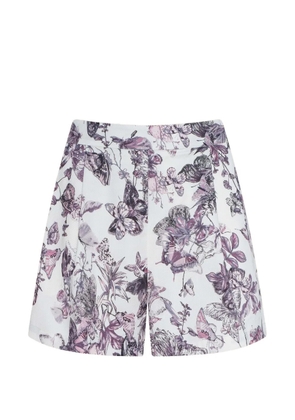 L'Agence Sylie butterfly-print shorts - White