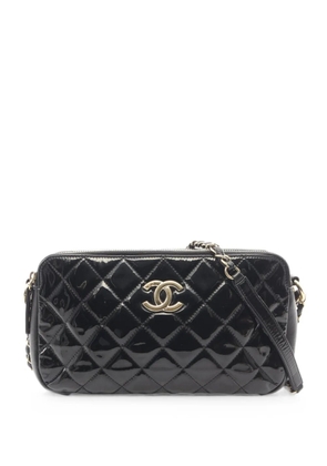 CHANEL Pre-Owned 2014-2015 Matelassé chain shoulder bag - Black
