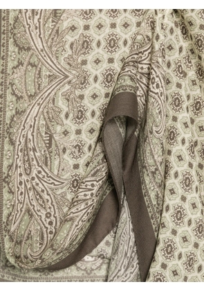 ETRO paisley-print fringed scarf - Green