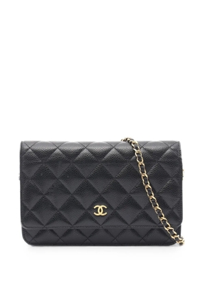 CHANEL Pre-Owned 2021 matelassé caviar mini shoulder bag - Black
