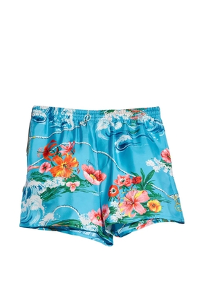 Gucci print silk shorts - Blue