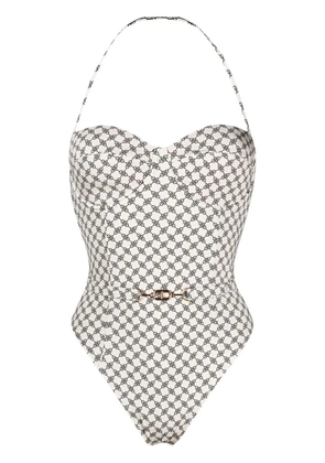 Elisabetta Franchi chain-print swimsuit - Neutrals