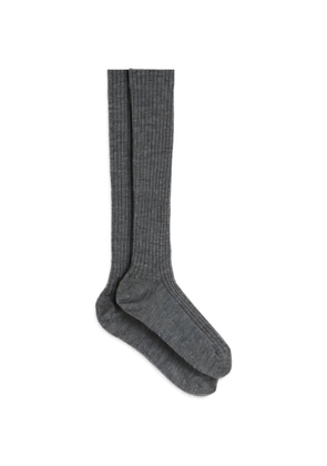 Jil Sander ribbed-knit marl-effect tights - Grey