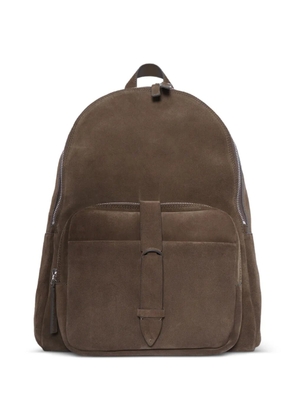 Orciani front-strap suede backpack - Brown