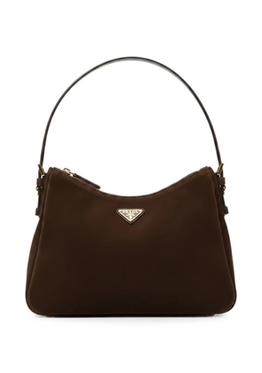 Prada logo-plaque shoulder bag - Brown