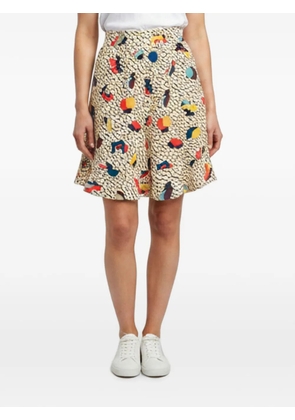 Chloé Pre-Owned abstract-print silk shorts - Neutrals
