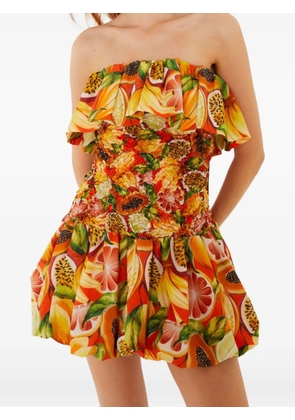 FARM Rio Fruit Garden ruffled dress - Orange