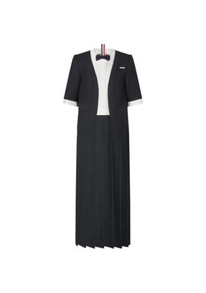 Thom Browne Trompe L'oeil twill midi dress - Black