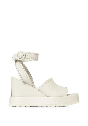 Paloma Barceló Manun whipstitch-trim wedge sandals - Neutrals