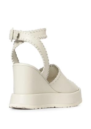 Paloma Barceló Manun whipstitch-trim wedge sandals - Neutrals