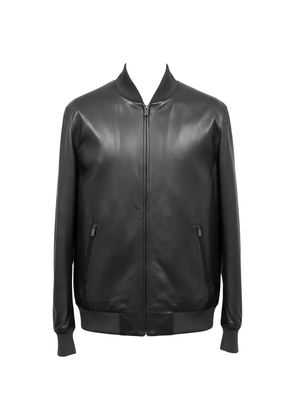 Gucci nappa-leather bomber jacket - Grey
