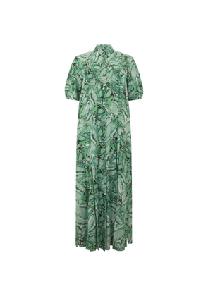Alberta Ferretti butterfly-print silk dress - Green
