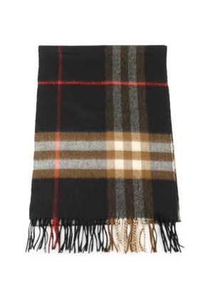 Burberry Pre-Owned check-print fringed scarf - Black