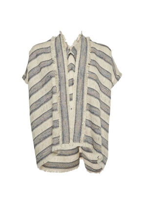 Maje striped jacquard poncho - Neutrals