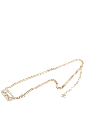 CHANEL Pre-Owned 2023 CC Gold Plated Strass Logo Choker Necklace costume necklace