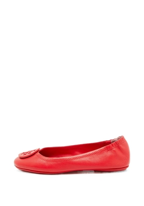 Tory Burch Reva logo-plaque ballet flats - Red
