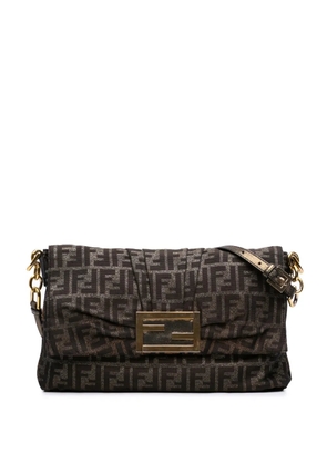 Fendi Pre-Owned 2010-2026 Large Zucca Canvas Glitter Mia Flap shoulder bag - Brown