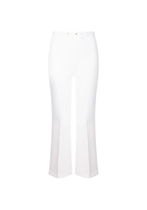 Elisabetta Franchi logo-plaque flared trousers - White