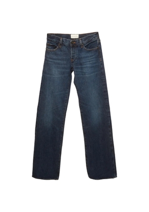 FRAME x Amelia Gray logo-patch wide-leg jeans - Blue