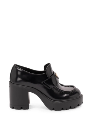 Prada logo-plaque chunky-sole loafers - Black