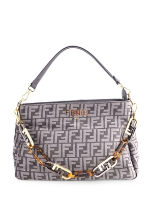 Fendi Pre-Owned O'Lock Zip Shoulder Bag Zucca Chenille hobo bag - Grey