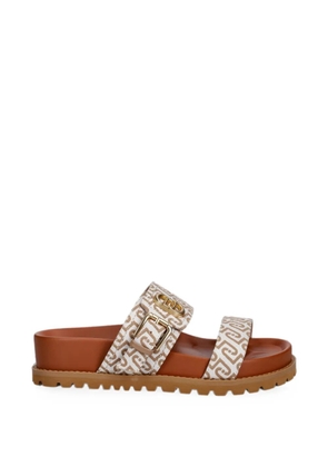 LIU JO monogram-print buckle-fastening sandals - White
