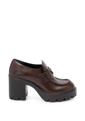 Prada logo-plaque chunky loafers - Brown