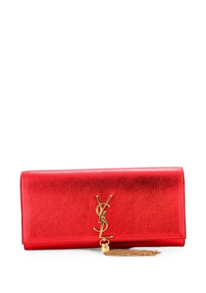 Saint Laurent Pre-Owned Classic Monogram Tassel Leather Long clutch bag - Metallic