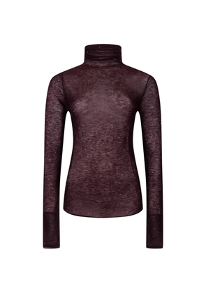 PINKO rhinestone-embellished roll-neck sweater - Red