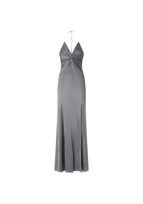PINKO long slip dress with front knot - Grey