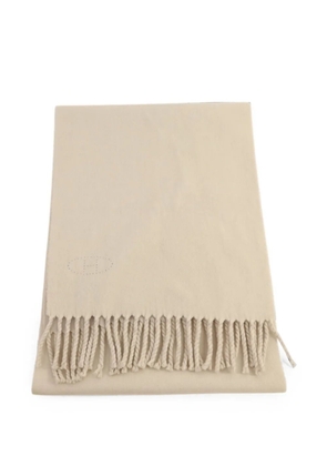 Hermès Pre-Owned fringed cashmere scarf - Neutrals