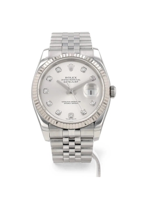 Rolex 2005 Datejust fluted-bezel 36mm watch - Silver