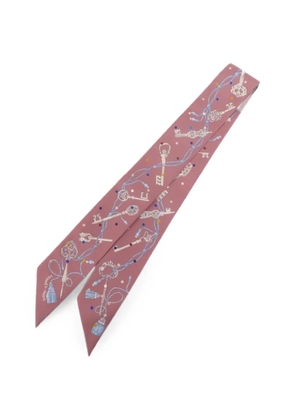 Hermès Pre-Owned Twilly key-print scarf - Pink