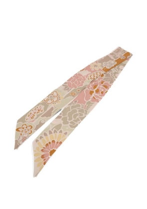 Hermès Pre-Owned Twilly logo-detail scarf - Neutrals
