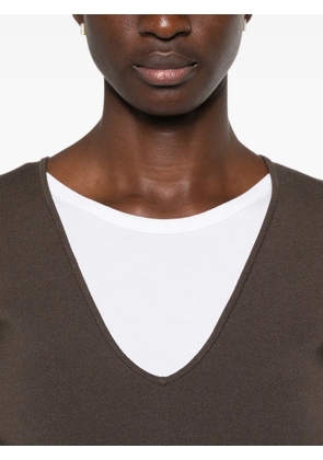 TOTEME V-neck long-sleeve sweater - Brown