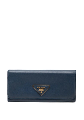 Prada Pre-Owned 2013-2026 Saffiano Lux Continental Wallet long wallets - Blue