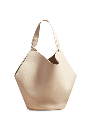KHAITE medium Lotus tote in dark ivory pebbled leather - Neutrals