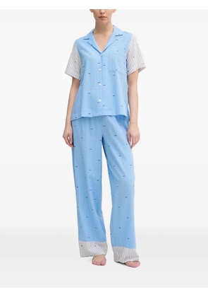 DKNY logo-print seersucker pajamas - Blue