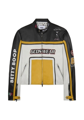 GCDS x Betty Boop leather biker jacket - Black