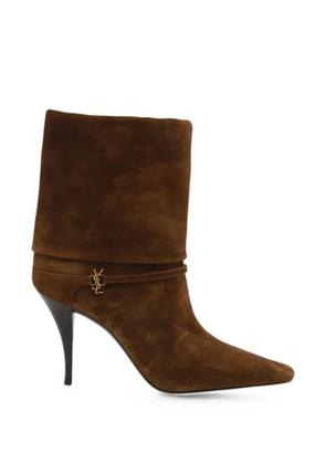 Saint Laurent Niki suede ankle boots - Brown