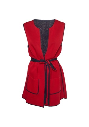 Carolina Herrera Vintage reversible-style sleeveless cardigan - Blue