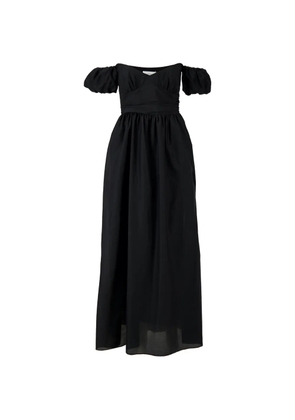 Matteau off-shoulder gathered midi dress - Black