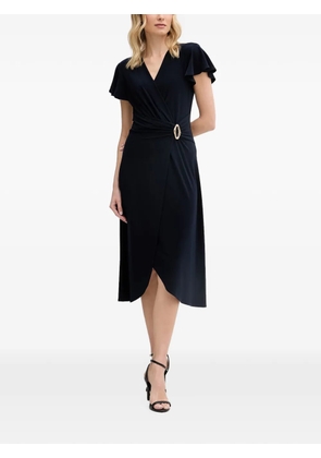 Joseph Ribkoff buckle-detail wrap-style midi dress - Blue